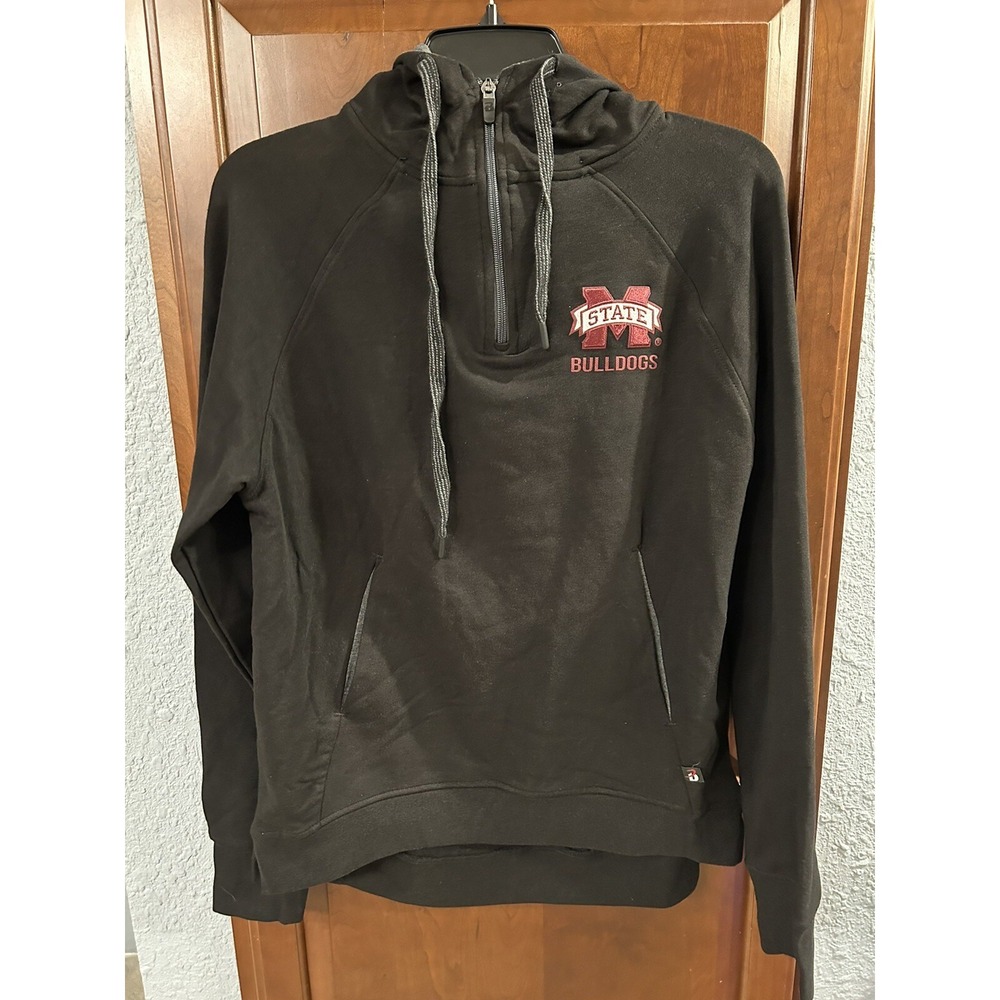 Mississippi State Bulldogs Pullover Hoodie Pockets Side Slits Embroidered Medium